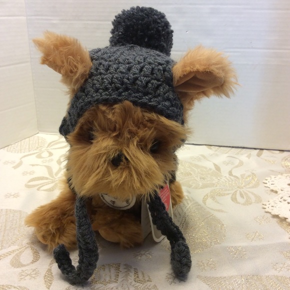 Handmade Crochet Dog Hats Set of 2 Gray/Cream - Picture 2 of 11